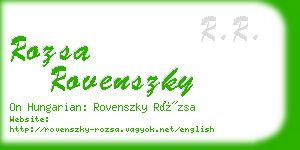 rozsa rovenszky business card